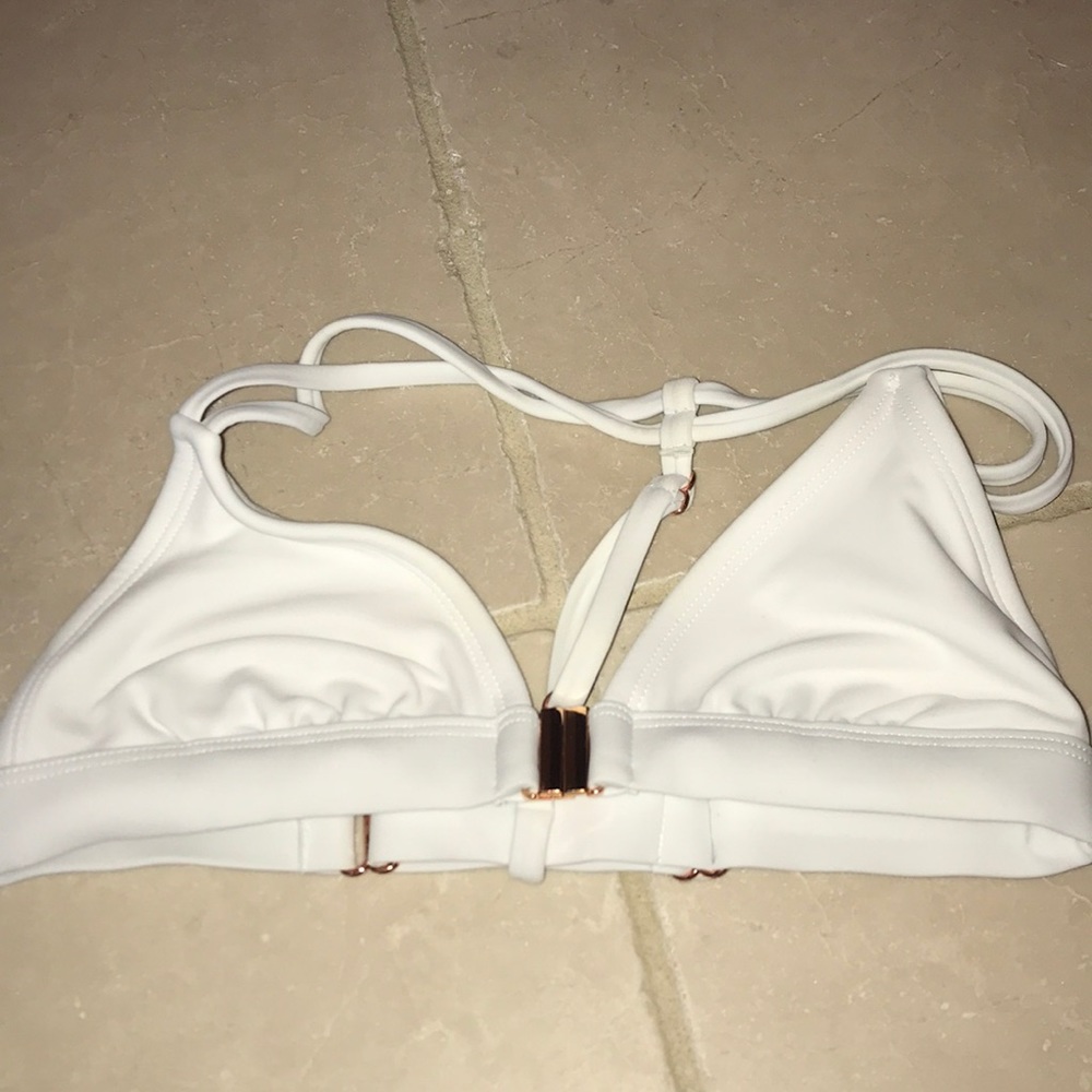 Rose gold white bathing suit